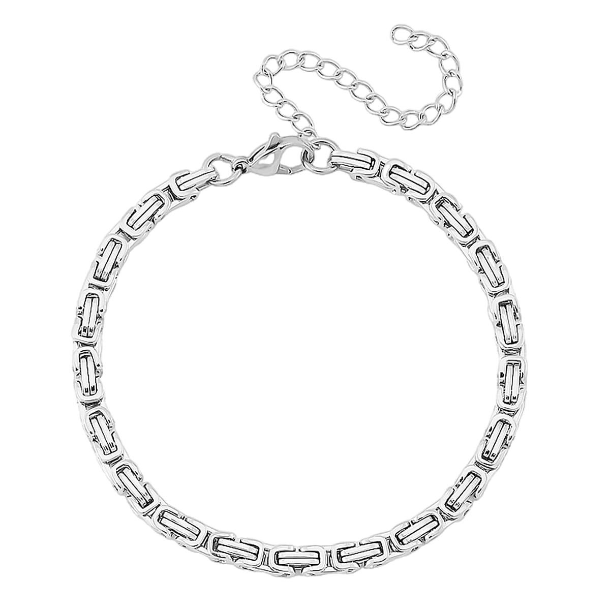 Simulated Black Diamond Set of 2 Tennis and Byzantine Bracelet in Stainless Steel (7.50-9.0In) image number 5