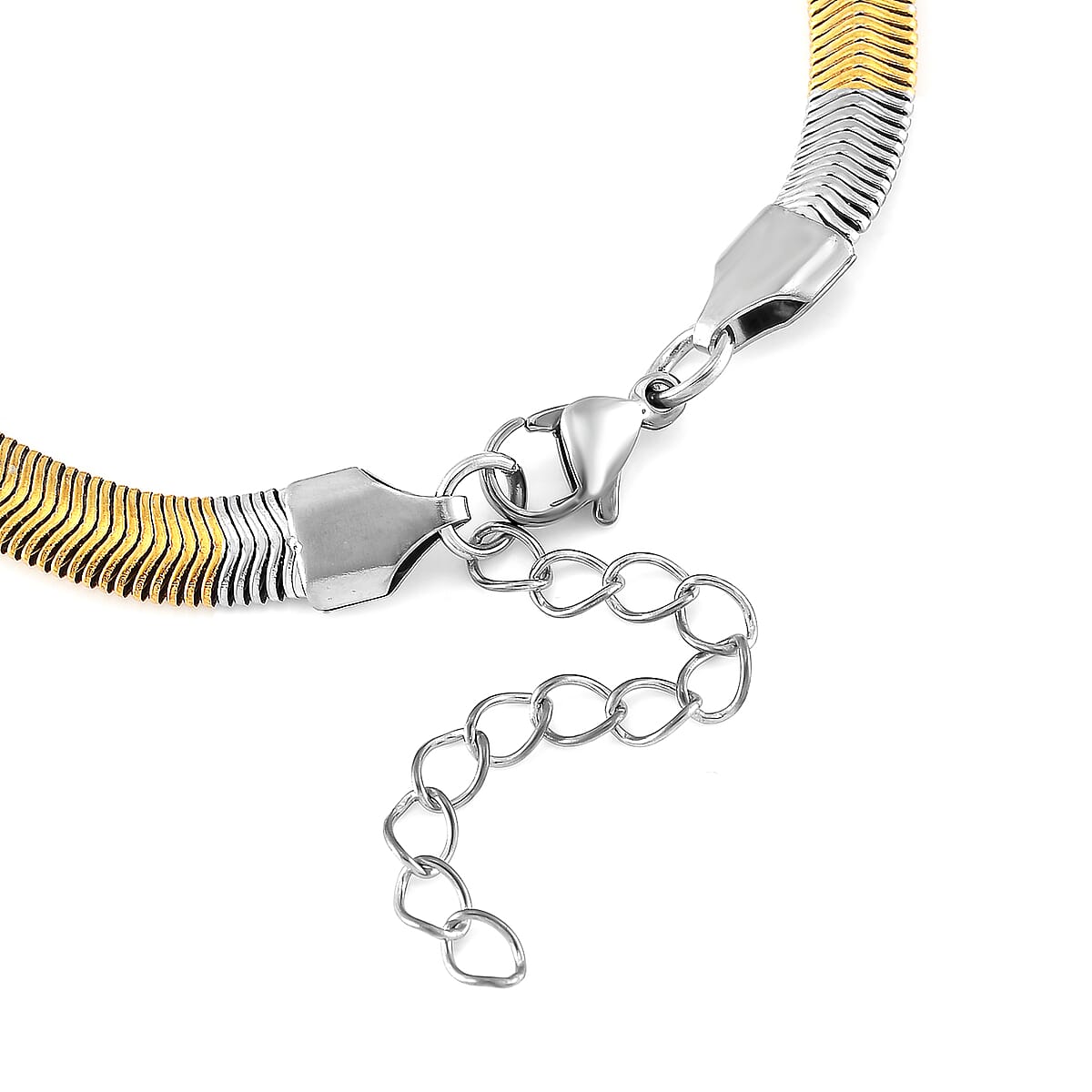 6mm Chain Bracelet (7.50-9.50In) and Hoop Earrings in Stainless Steel image number 4