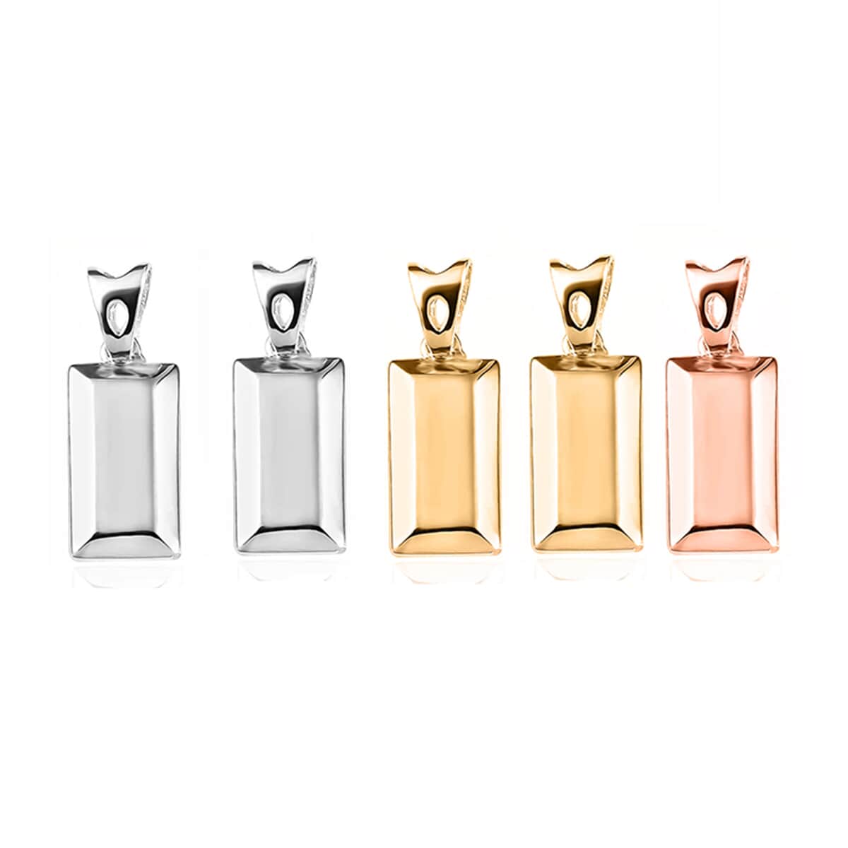 Set of 5 14K Yellow Gold, Rose Gold Over and Sterling Silver Bar Pendant 10.75 Grams image number 0