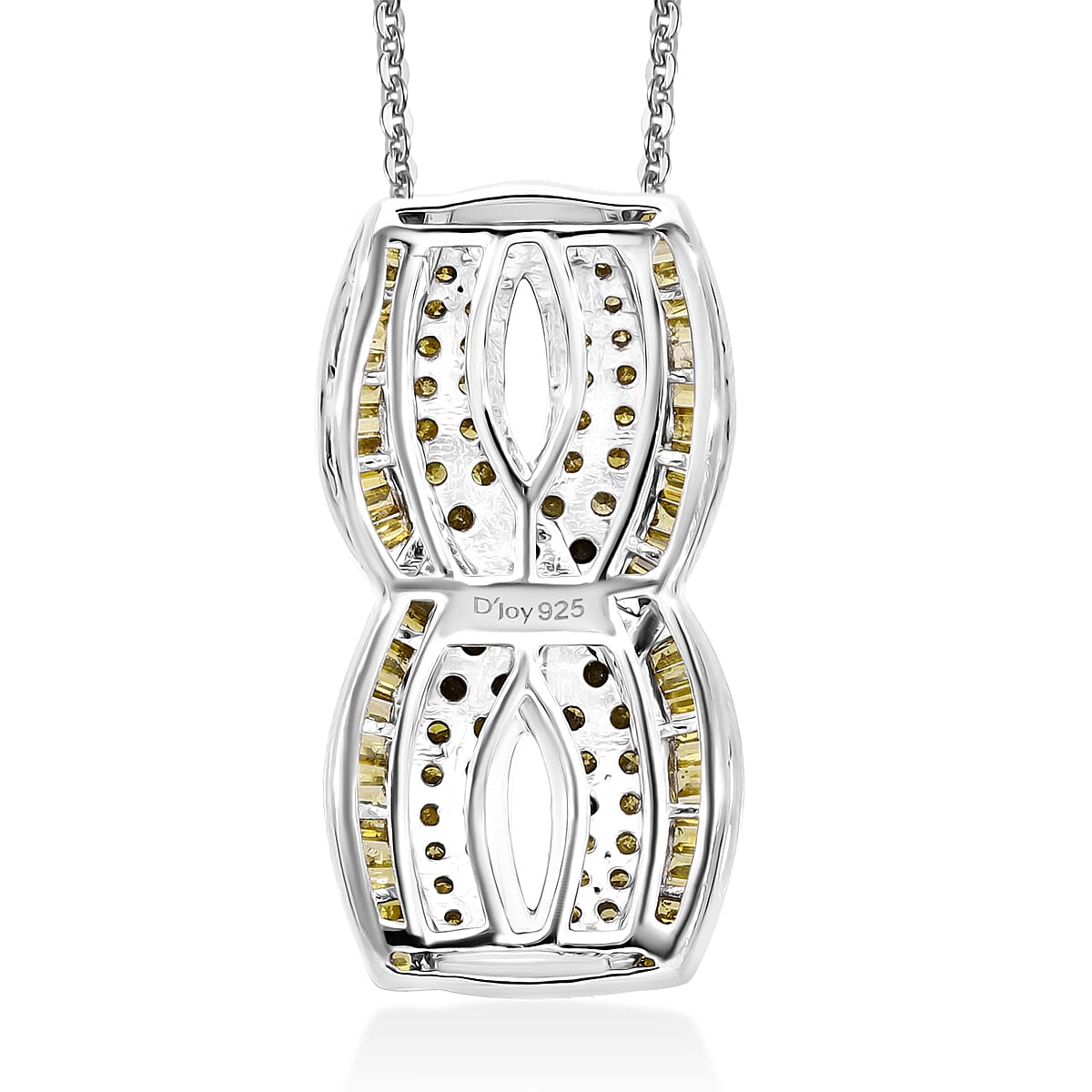 Yellow Diamond 1.00 ctw Infinity Pendant Necklace in Platinum Over Sterling Silver 20 Inches image number 3