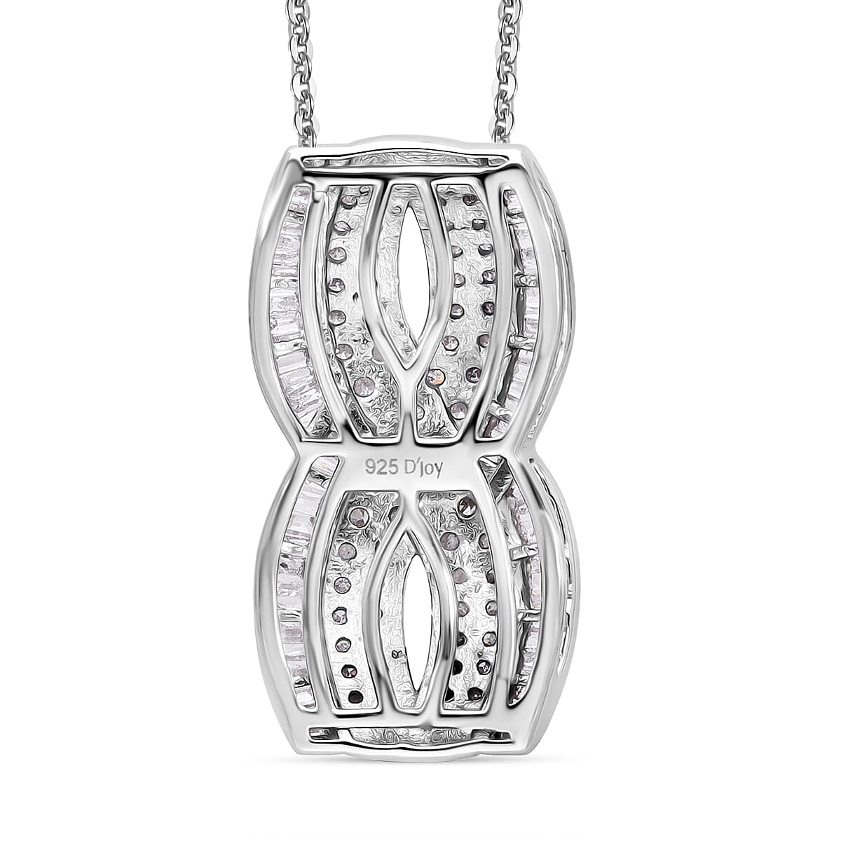 Diamond 1.00 ctw Infinity Pendant Necklace in Platinum Over Sterling Silver 20 Inches