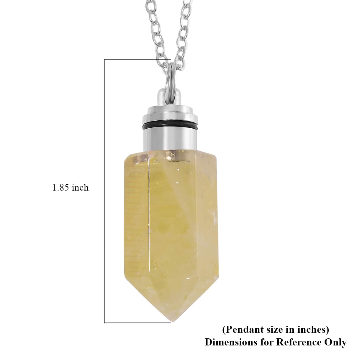 Brazilian Citrine 55.00 ctw Pendant with Yellow LED Light in Silvertone 20-22 Inches image number 5