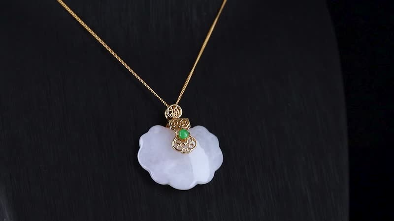Natural Jade Carved and Green Jade (D) 54.20 ctw Cloud Pendant Necklace in 18K Vermeil Yellow Gold Over Sterling Silver 20 Inches