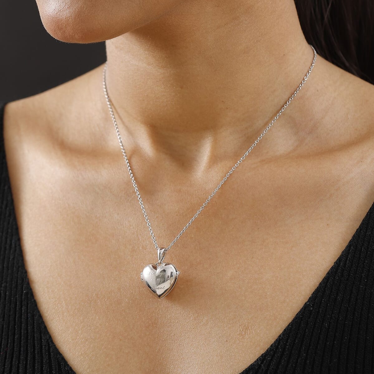 Karis Pendant in Platinum Bond with Stainless Steel Necklace (20 Inches) image number 2