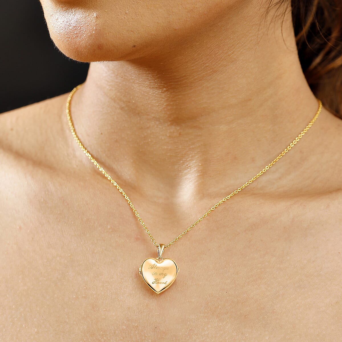 Karis Pendant in 18K YG Plated with Stainless Steel Necklace (20 Inches) image number 2