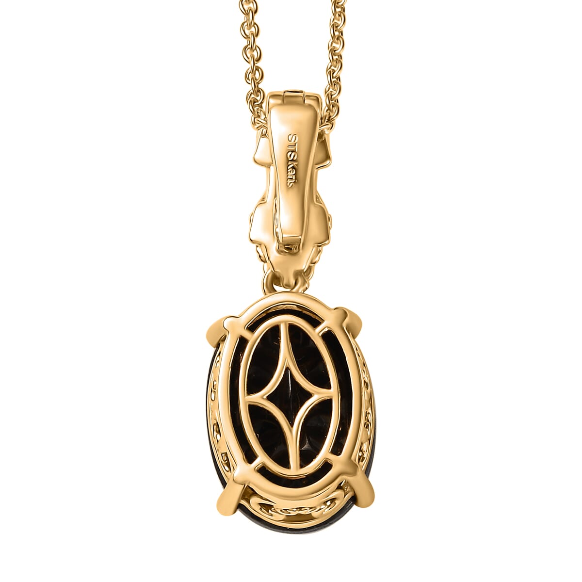 EverTrue Elite Shungite 6.85 ctw Pendant in 18K YG Plated with ION Plated YG Stainless Steel Chain 20 Inches  image number 4