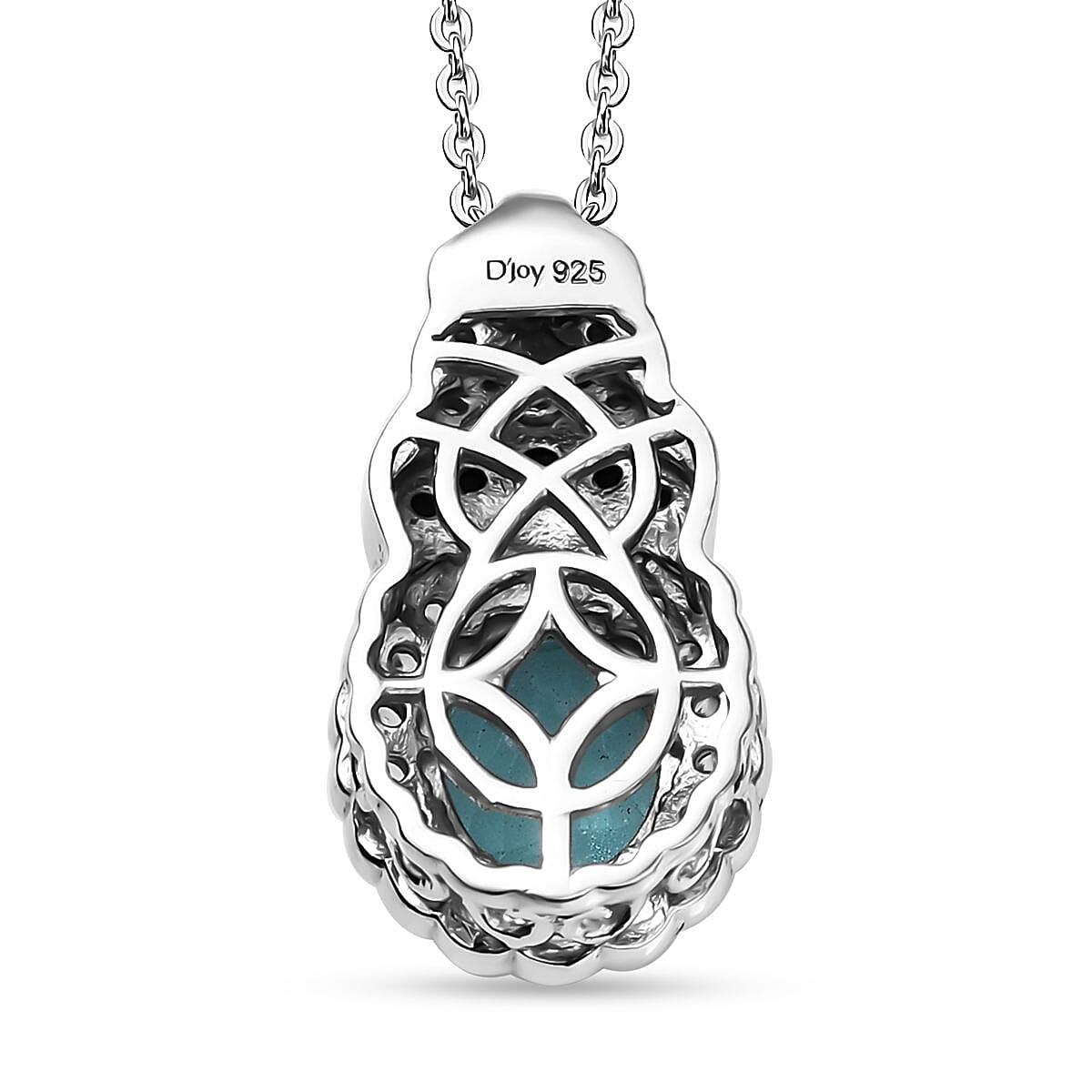 D'Joy Betroka Blue Apatite and Multi Gemstone 2.55 ctw Regal Bloom Pendant Necklace 20 inches in Rhodium Over Sterling Silver