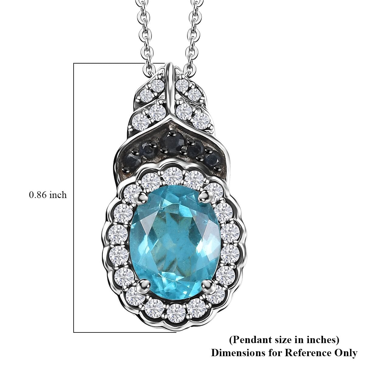 D'Joy Betroka Blue Apatite and Multi Gemstone 2.55 ctw Pendant Necklace 20 inches in Rhodium Over Sterling Silver image number 6