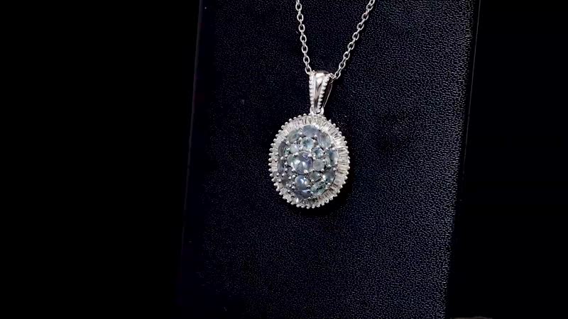 Narsipatnam Alexandrite and Diamond 1.50 ctw Blooming Radiance Pendant Necklace in Rhodium Over Sterling Silver 20 Inches