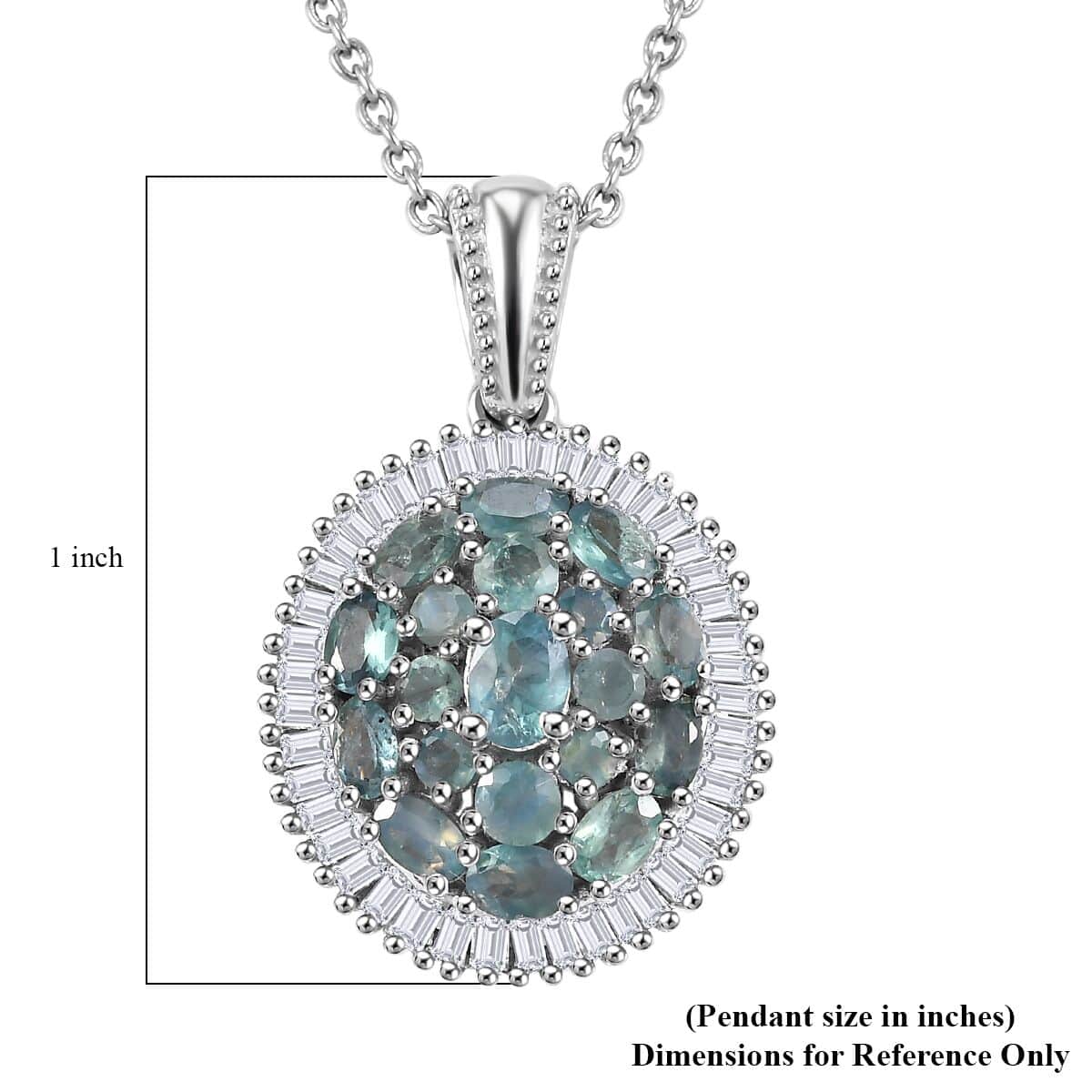 Narsipatnam Alexandrite and Diamond 1.50 ctw Blooming Radiance Pendant Necklace in Rhodium Over Sterling Silver 20 Inches image number 6