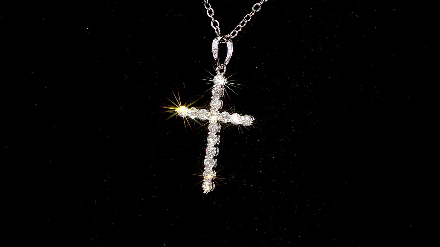 Luxuriant Lab Grown Diamond 0.50 ctw Pendant in 10K White Gold with Stainless Steel Necklace (16-18 Inches)