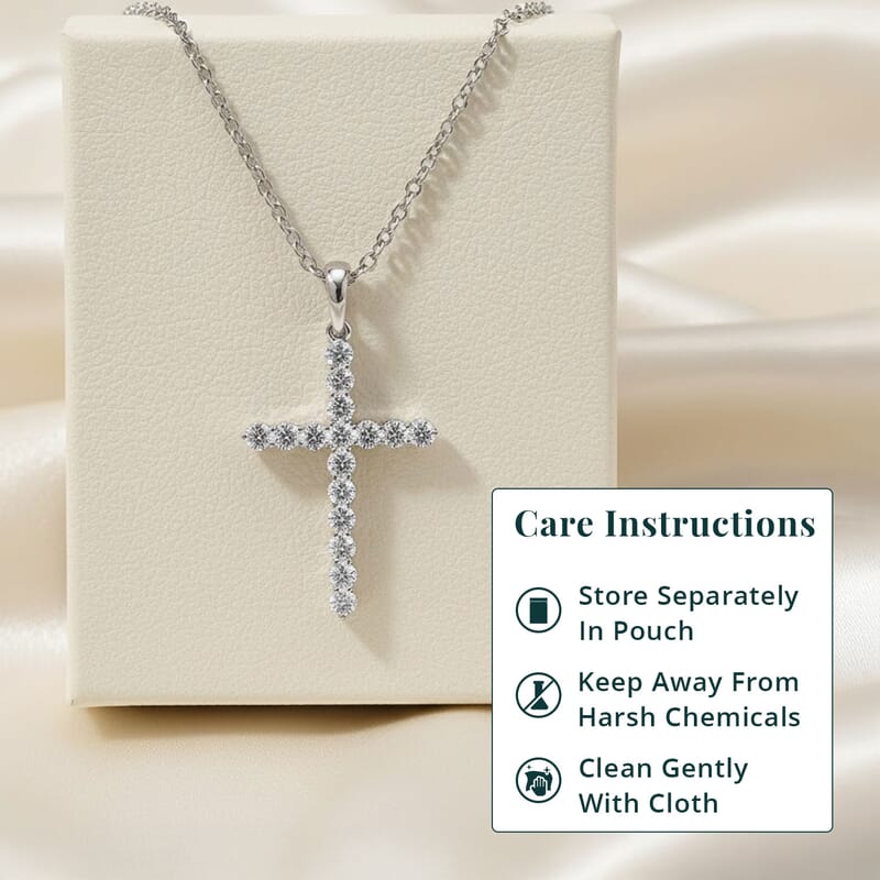 Luxuriant Lab Grown Diamond 0.50 ctw Pendant in 10K White Gold with Stainless Steel Necklace (16-18 Inches)