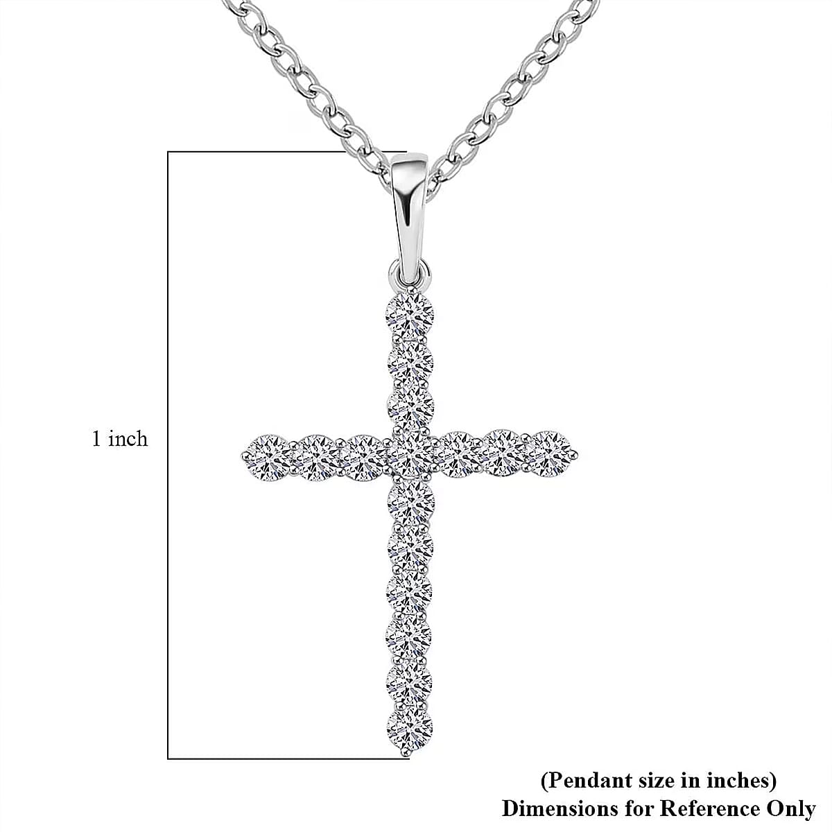 Luxuriant Lab Grown Diamond 0.45 ctw Pendant in 10K White Gold with Stainless Steel Necklace (16-18 Inches) image number 6