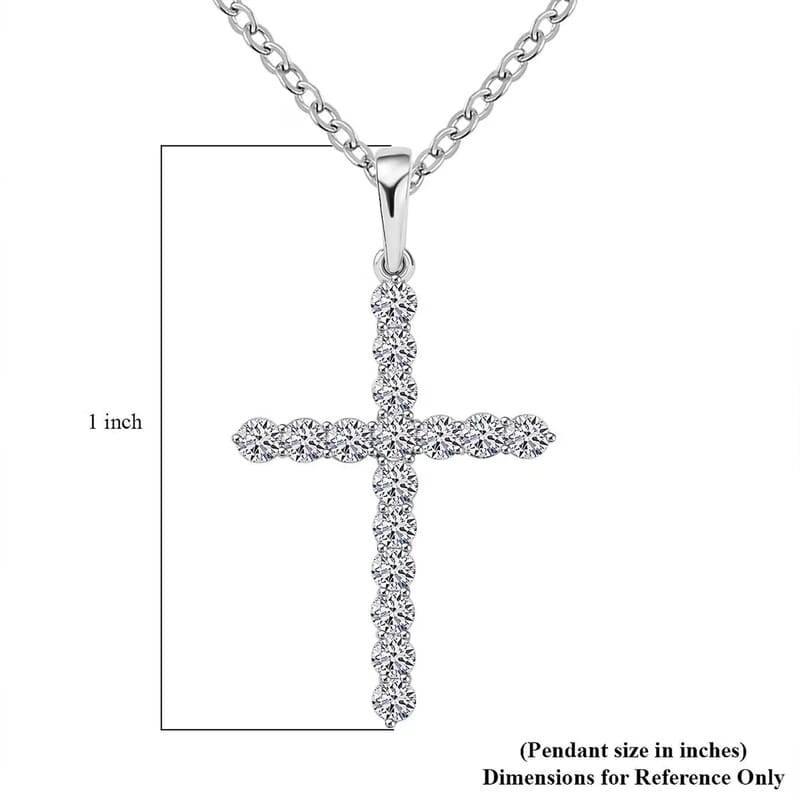 Luxuriant Lab Grown Diamond 0.50 ctw Pendant in 10K White Gold with Stainless Steel Necklace (16-18 Inches)
