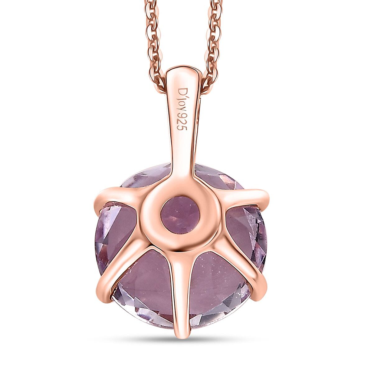 Rose De France Amethyst 5.85 ctw Pendant Necklace in 18K Vermeil Rose Gold Over Sterling Silver 20 Inches