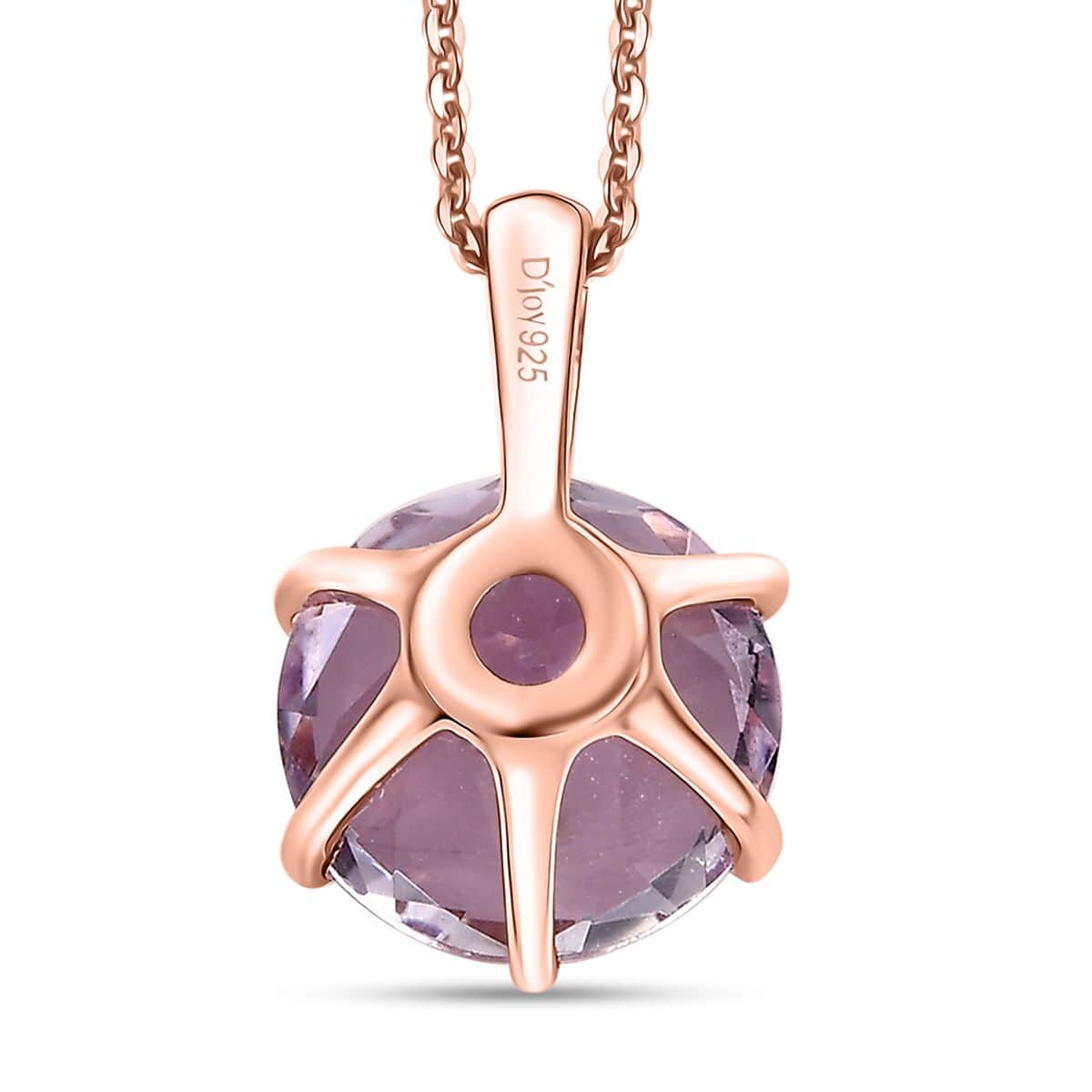 Rose De France Amethyst 5.85 ctw Pendant Necklace in 18K Vermeil Rose Gold Over Sterling Silver 20 Inches image number 4