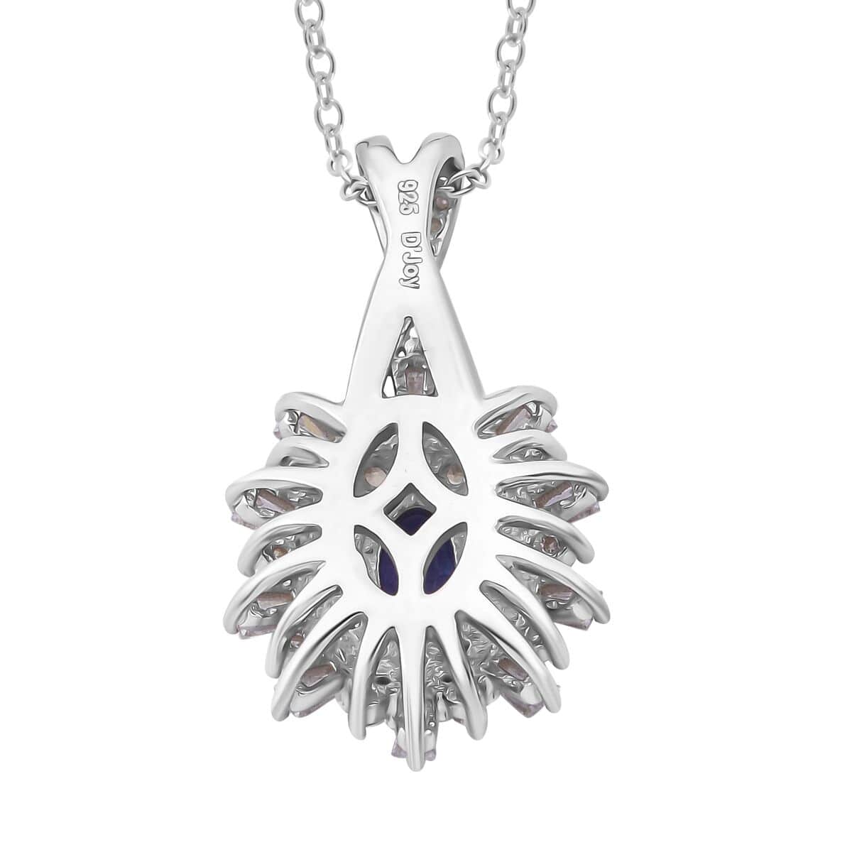 AAA Tanzanite and Multi Gemstone 1.00 ctw Snowflake Pendant Necklace in Rhodium Over Sterling Silver 20 Inches image number 4