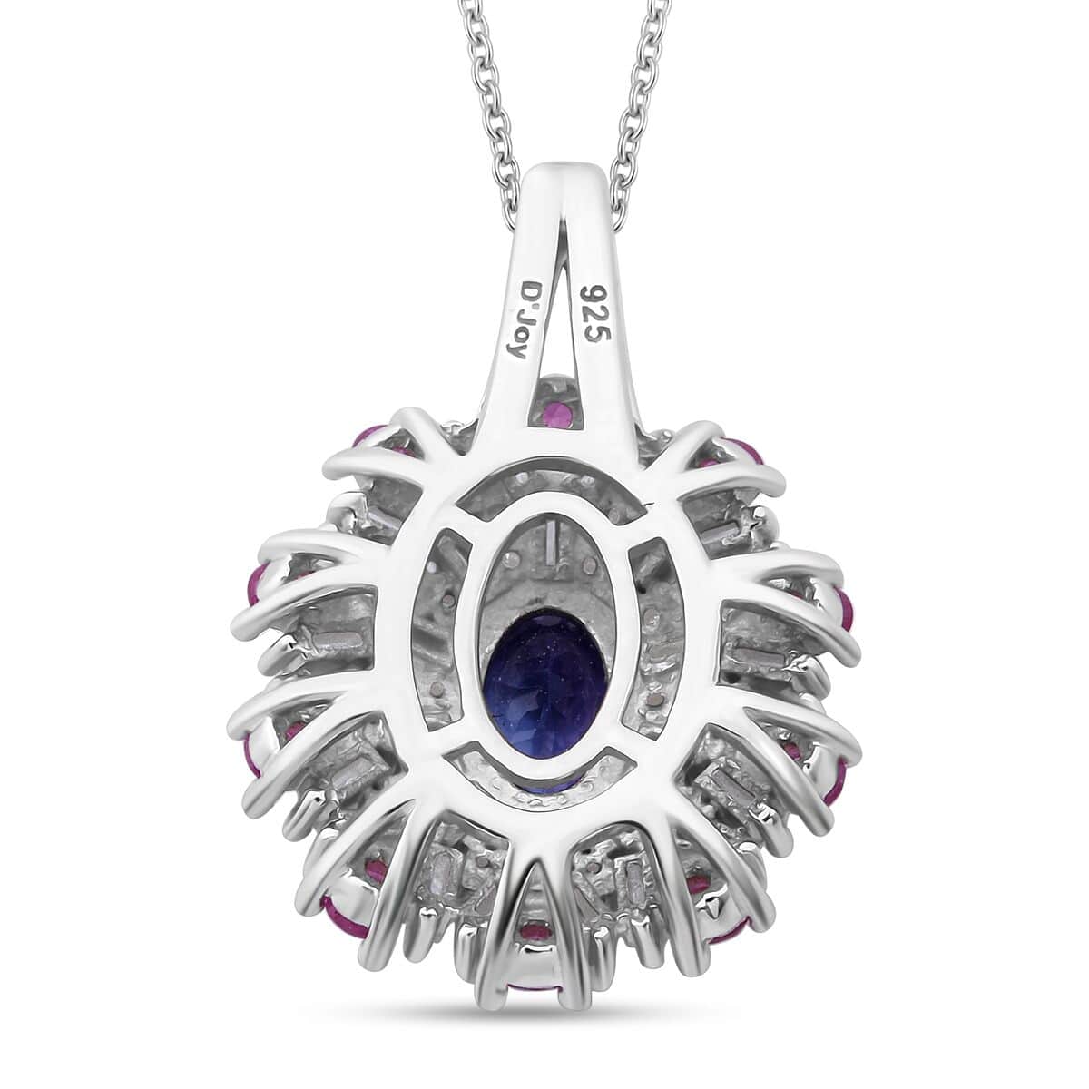 AAA Tanzanite and Multi Gemstone 1.90 ctw Blushing Radiance Pendant Necklace in Rhodium Over Sterling Silver 20 Inches image number 4