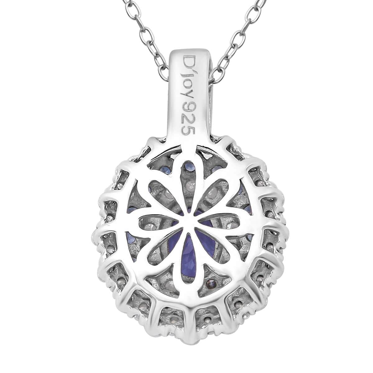 AAA Tanzanite and Multi Gemstone 1.75 ctw Regal Eclipse Pendant Necklace in Rhodium Over Sterling Silver 20 Inches image number 4