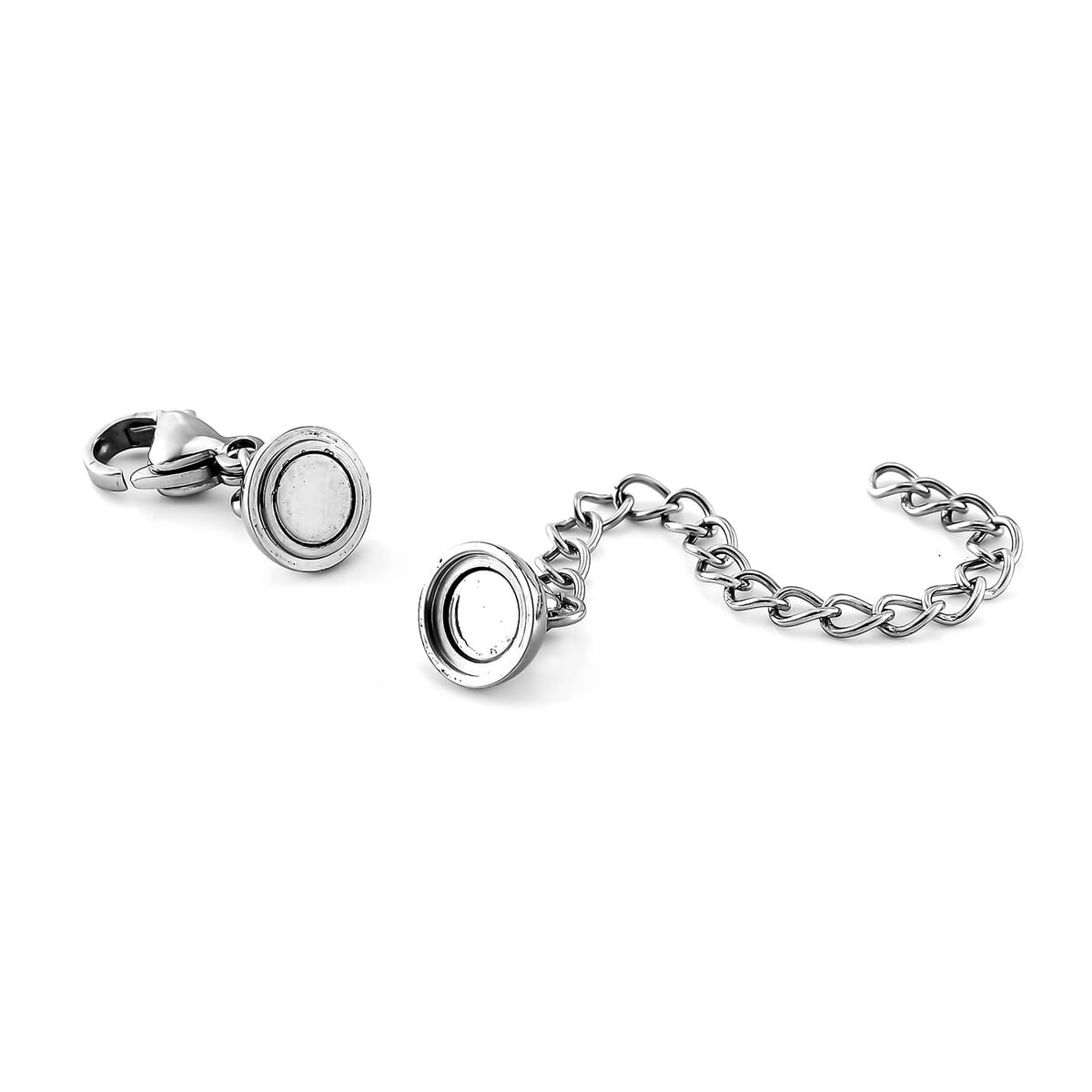 Set of 2 Murano Resin Bead Bracelet Buddy in Silvertone and Stainless Steel Magnet Lock image number 7