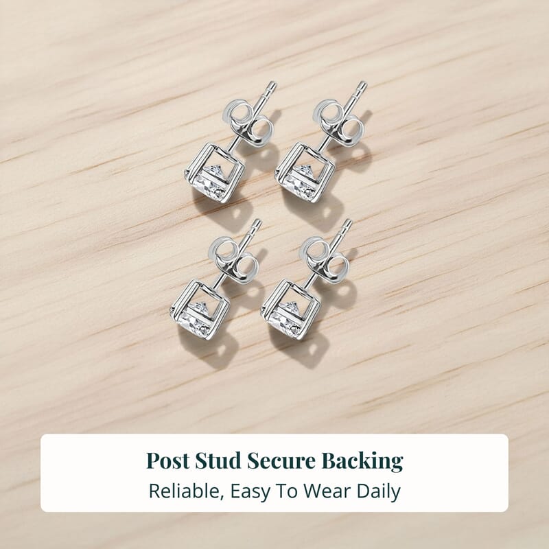 Set of 2, Luxuriant Lab Grown Diamond G SI1 2.00 ctw Solitaire Stud Earrings in 14K White Gold