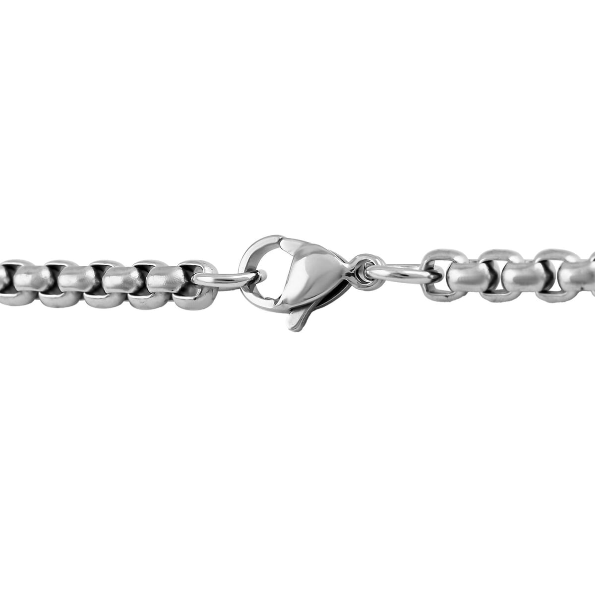 Box Link Necklace 24 Inches and Bracelet in ION Plated Black and Stainless Steel image number 4