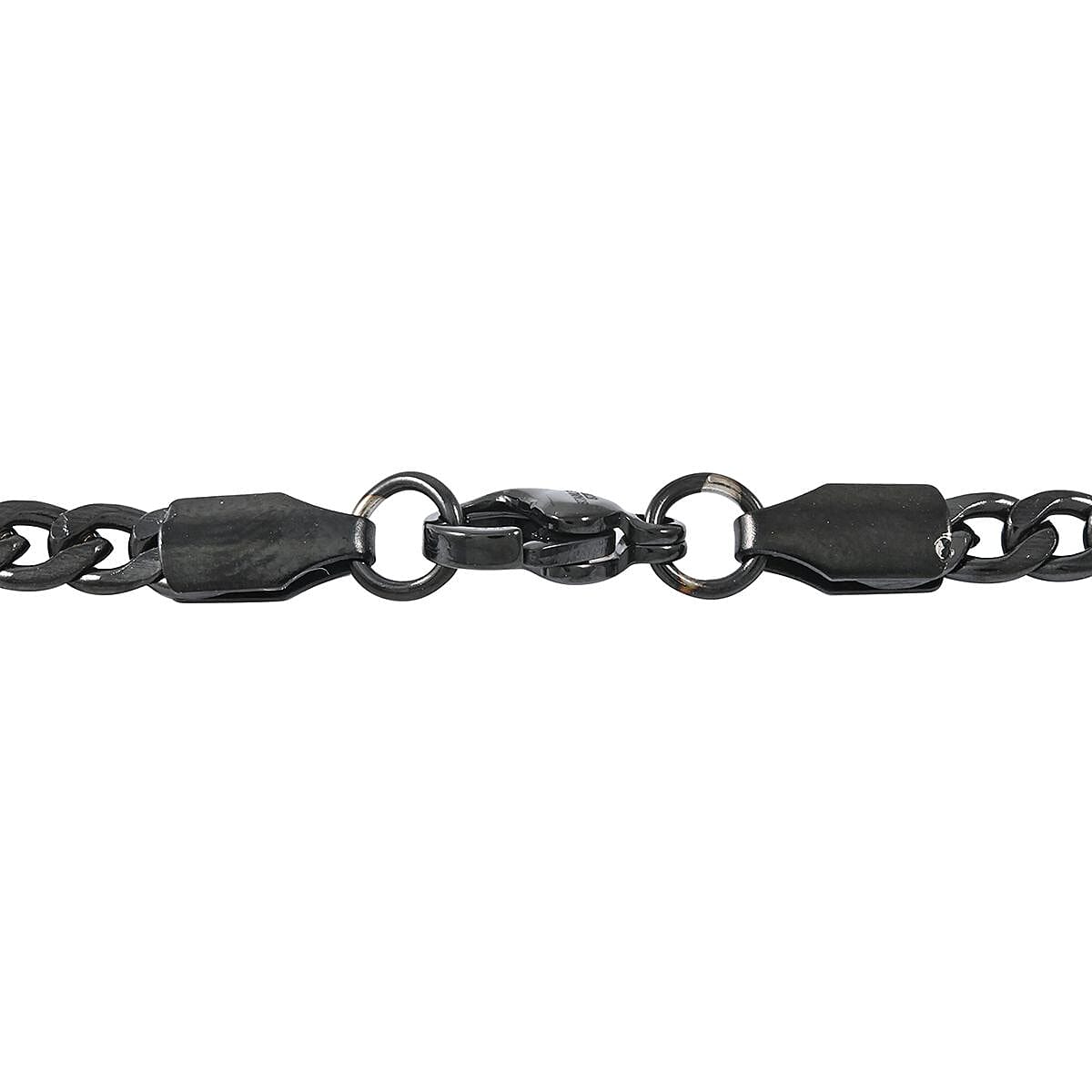 Chain Necklace (24 Inches) and Ring (Size 7.0) in ION Plated Black Stainless Steel image number 3