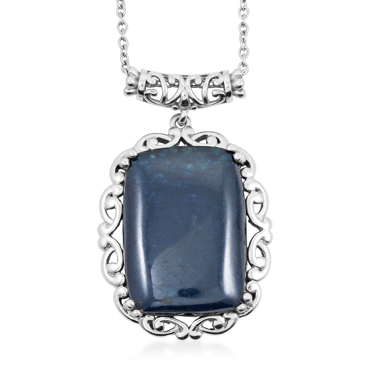 EverTrue Vivianite 15.40 ctw Pendant in Platinum Bond with Stainless Steel Necklace 20 Inches image number 0