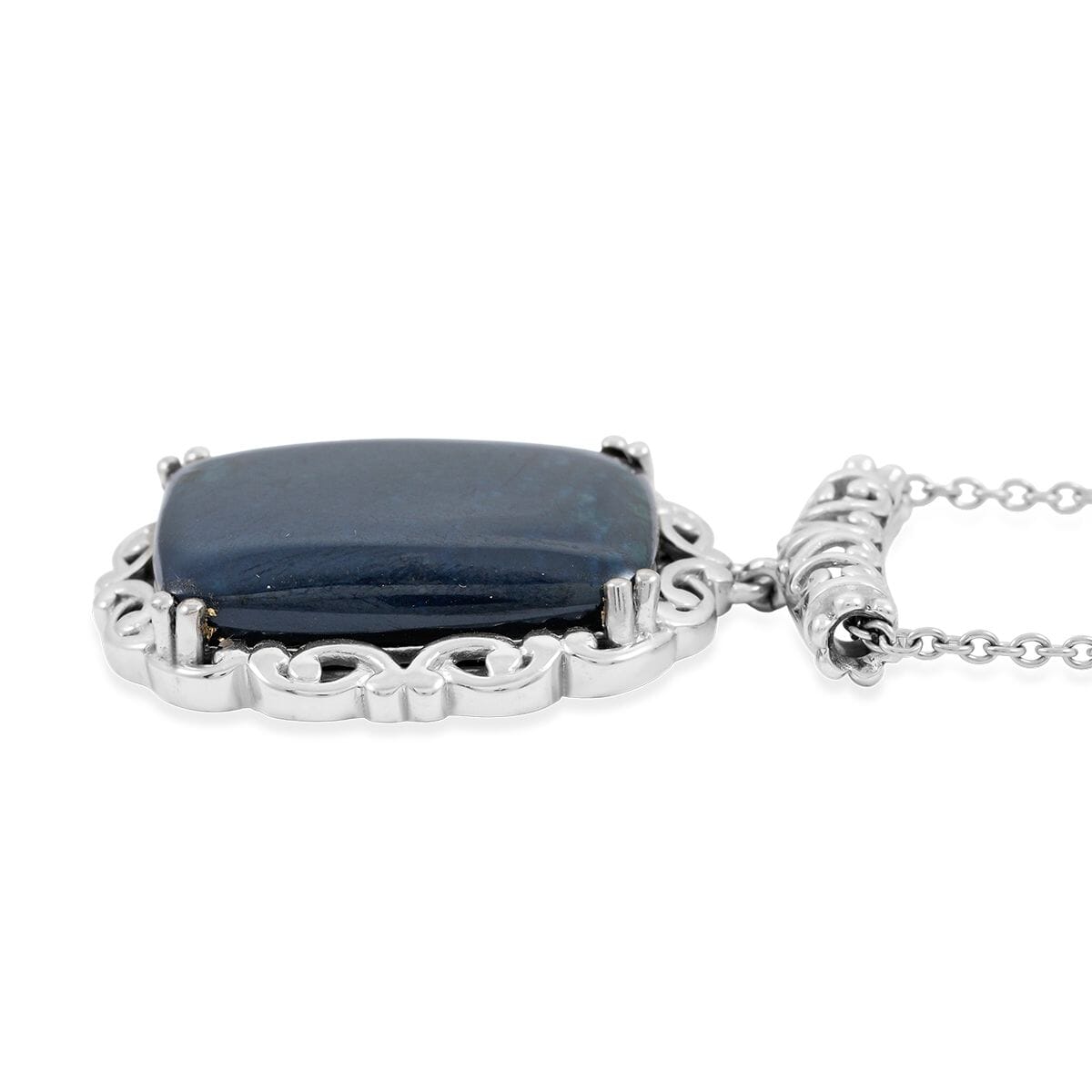 EverTrue Vivianite 15.40 ctw Pendant in Platinum Bond with Stainless Steel Necklace 20 Inches image number 3