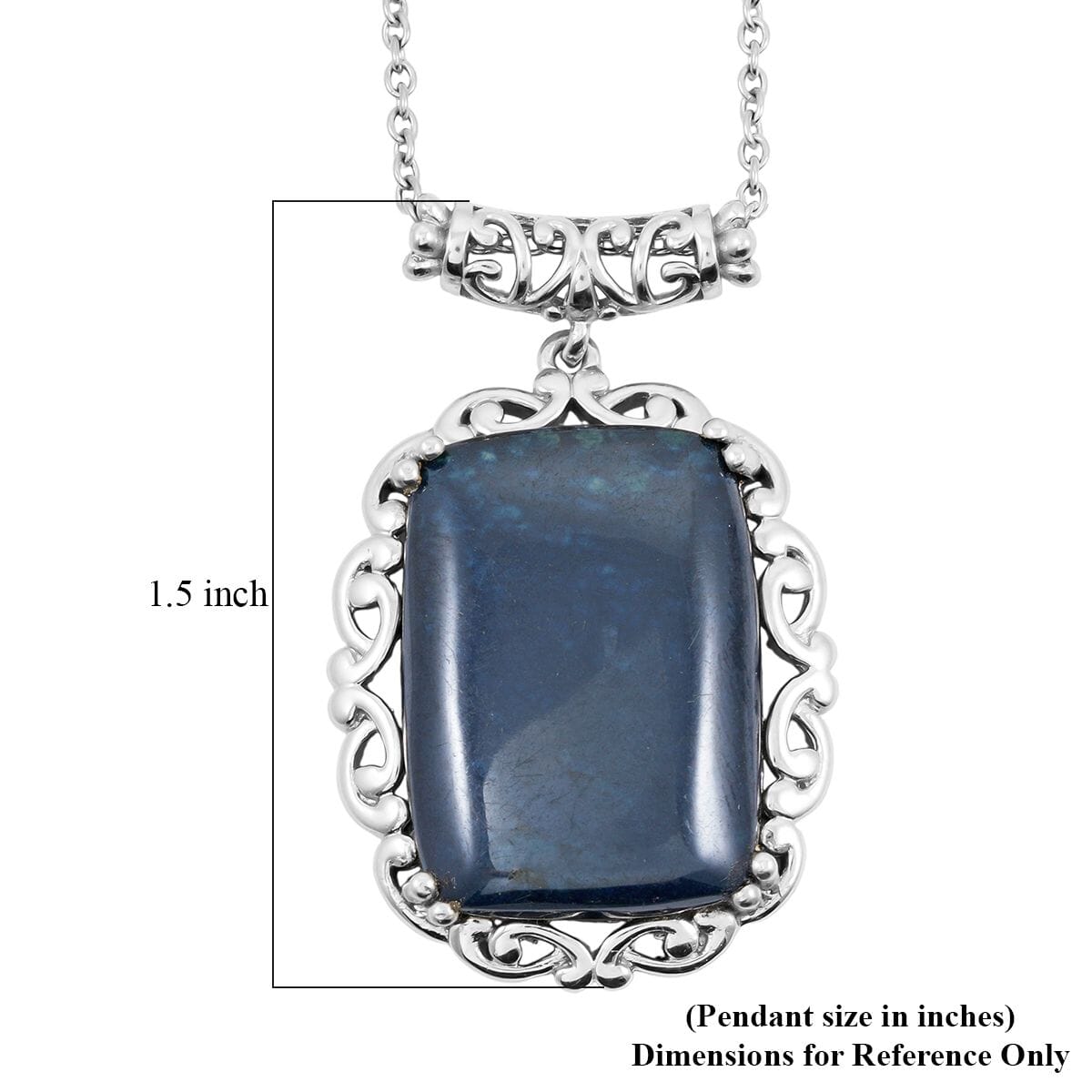 EverTrue Vivianite 15.40 ctw Pendant in Platinum Bond with Stainless Steel Necklace 20 Inches image number 6