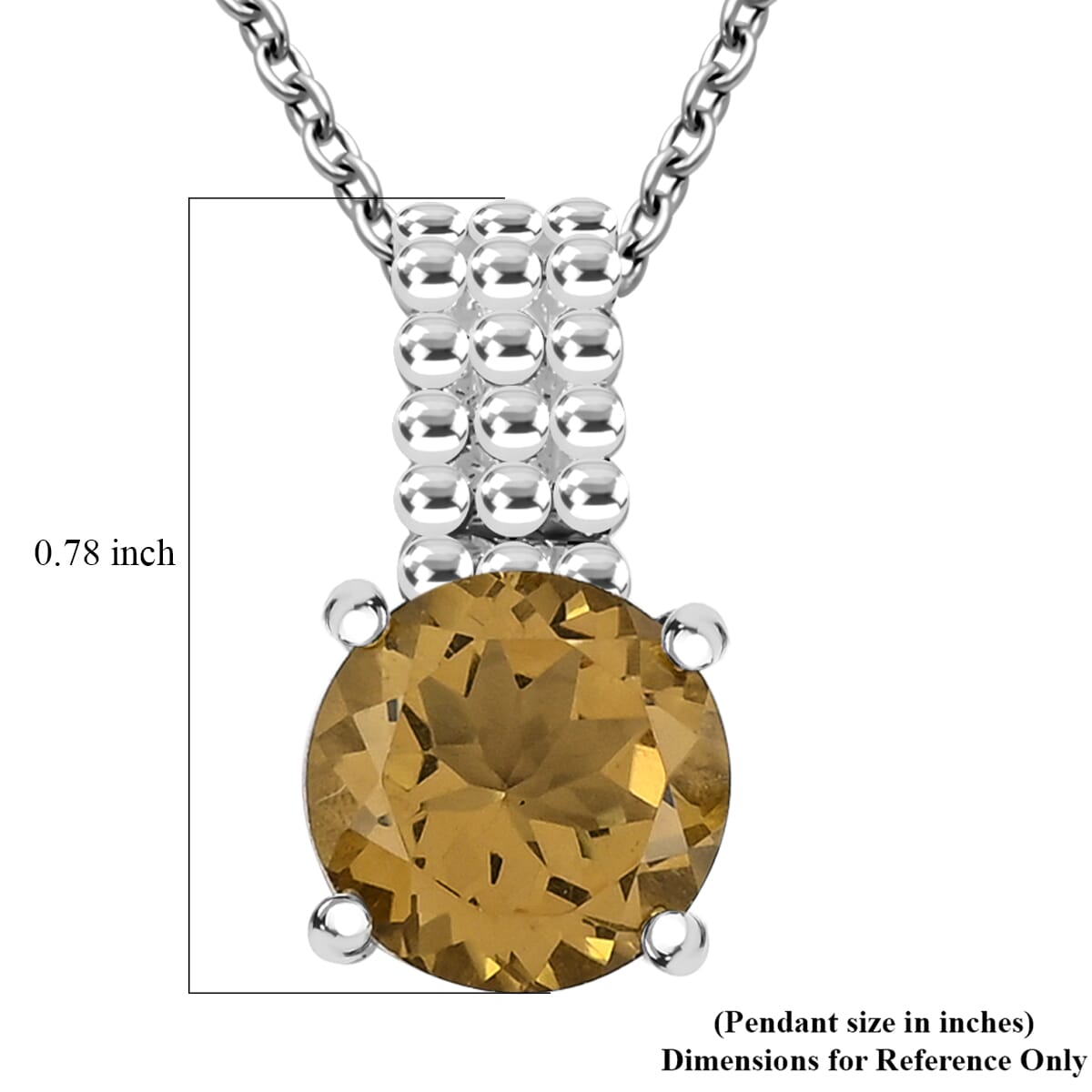 Brazilian Citrine 3.50 ctw Pendant Necklace in Stainless Steel 20 Inches image number 5
