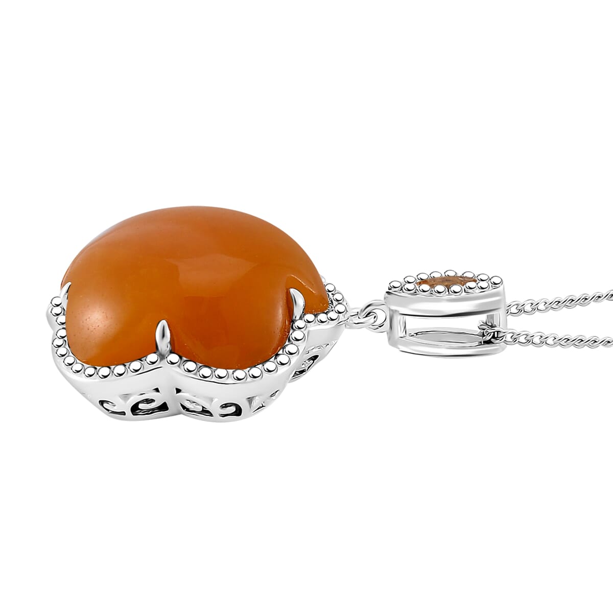 Yellow Jade(D) and Brazilian Citrine 15.80 ctw Cherry Blossom Pendant Necklace in Rhodium Over Sterling Silver 18 Inches image number 2