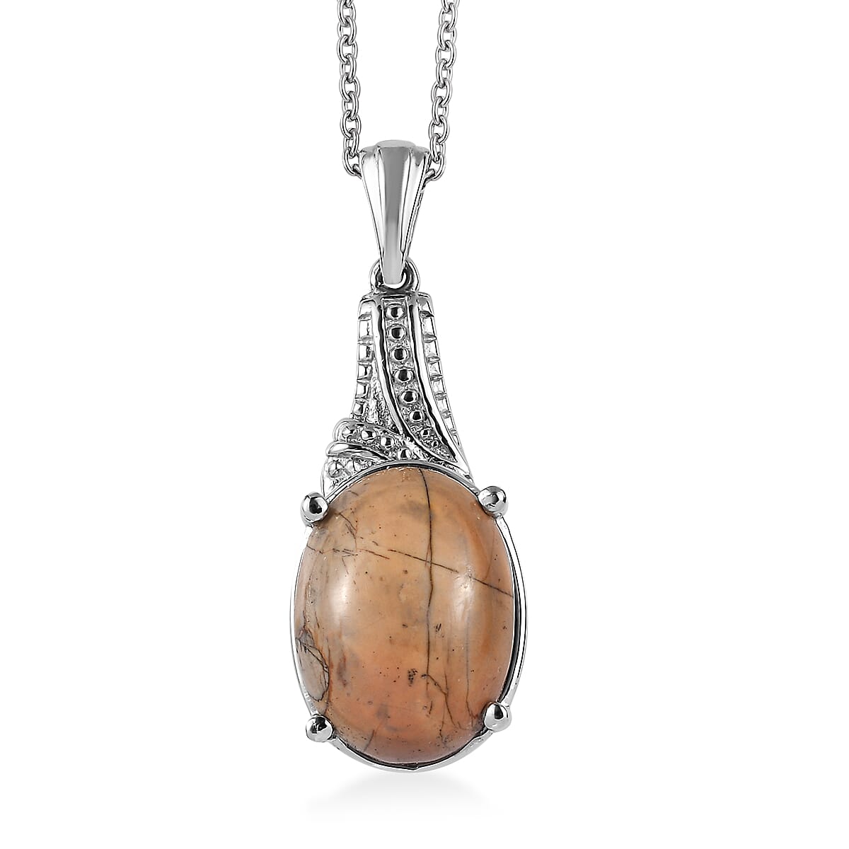 Cherry Creek 9.80 ctw Pendant Necklace in Stainless Steel 20 Inches image number 0