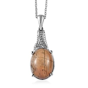 Cherry Creek 9.80 ctw Pendant Necklace in Stainless Steel 20 Inches