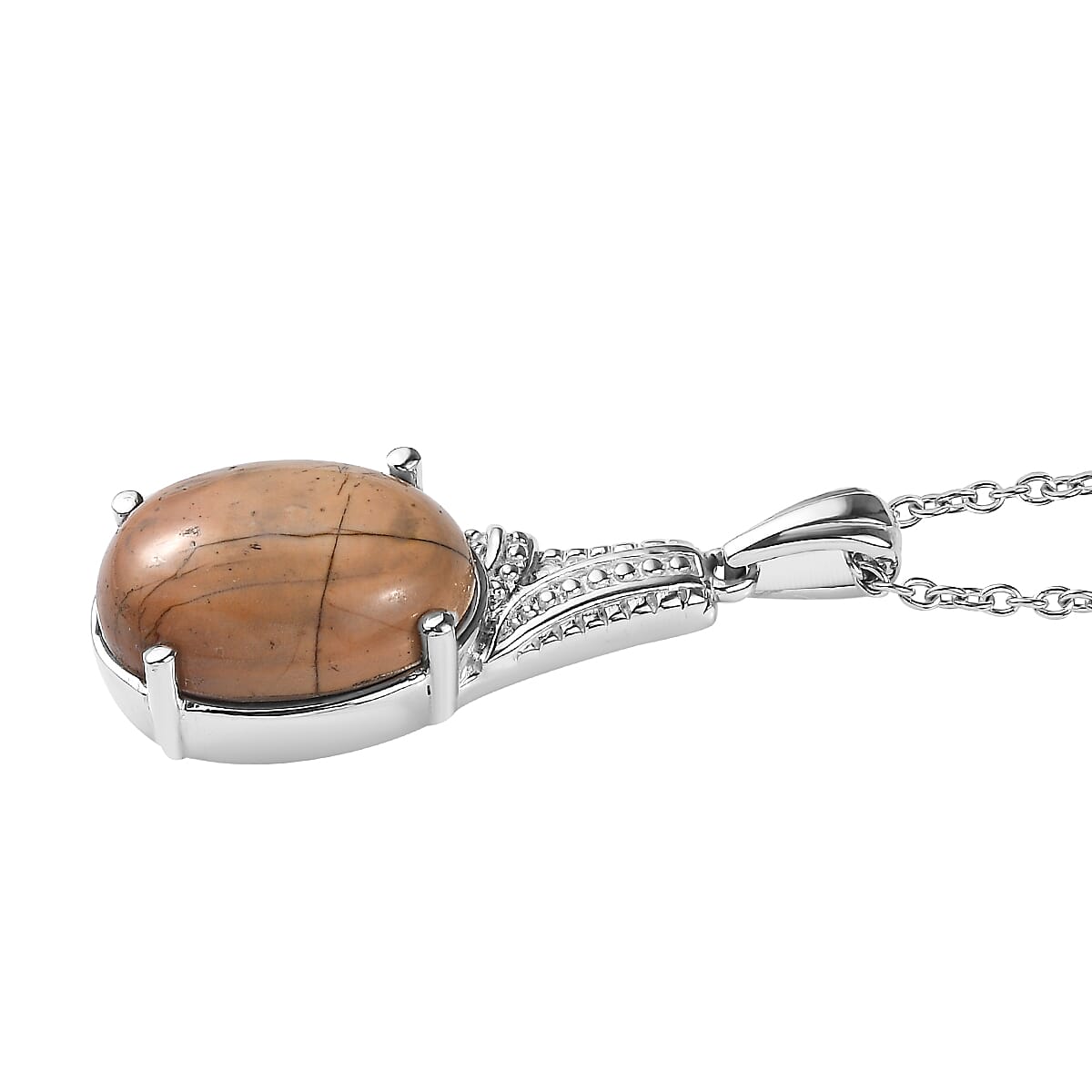 Cherry Creek 9.80 ctw Pendant Necklace in Stainless Steel 20 Inches image number 3