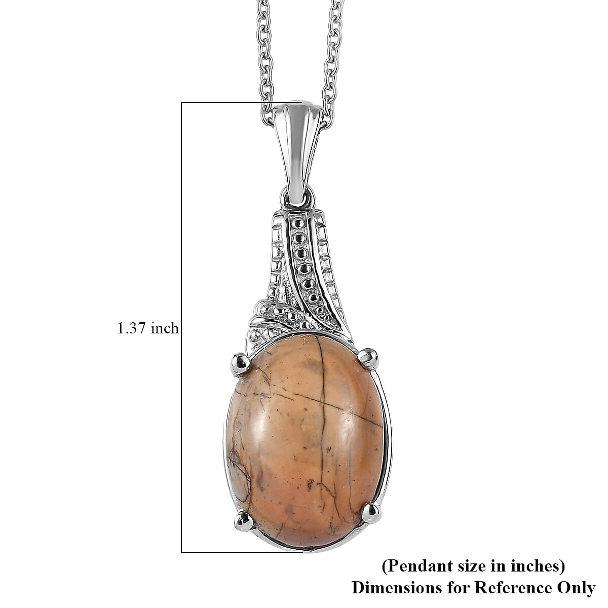 Cherry Creek 9.80 ctw Pendant Necklace in Stainless Steel 20 Inches image number 6