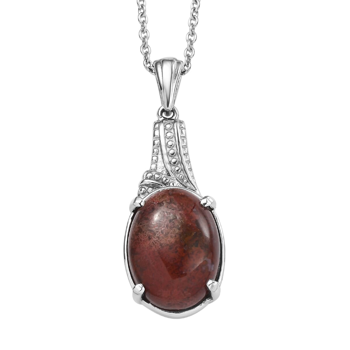 Aqua Nueva Moss 10.20 ctw Pendant Necklace in Stainless Steel 20 Inches image number 0