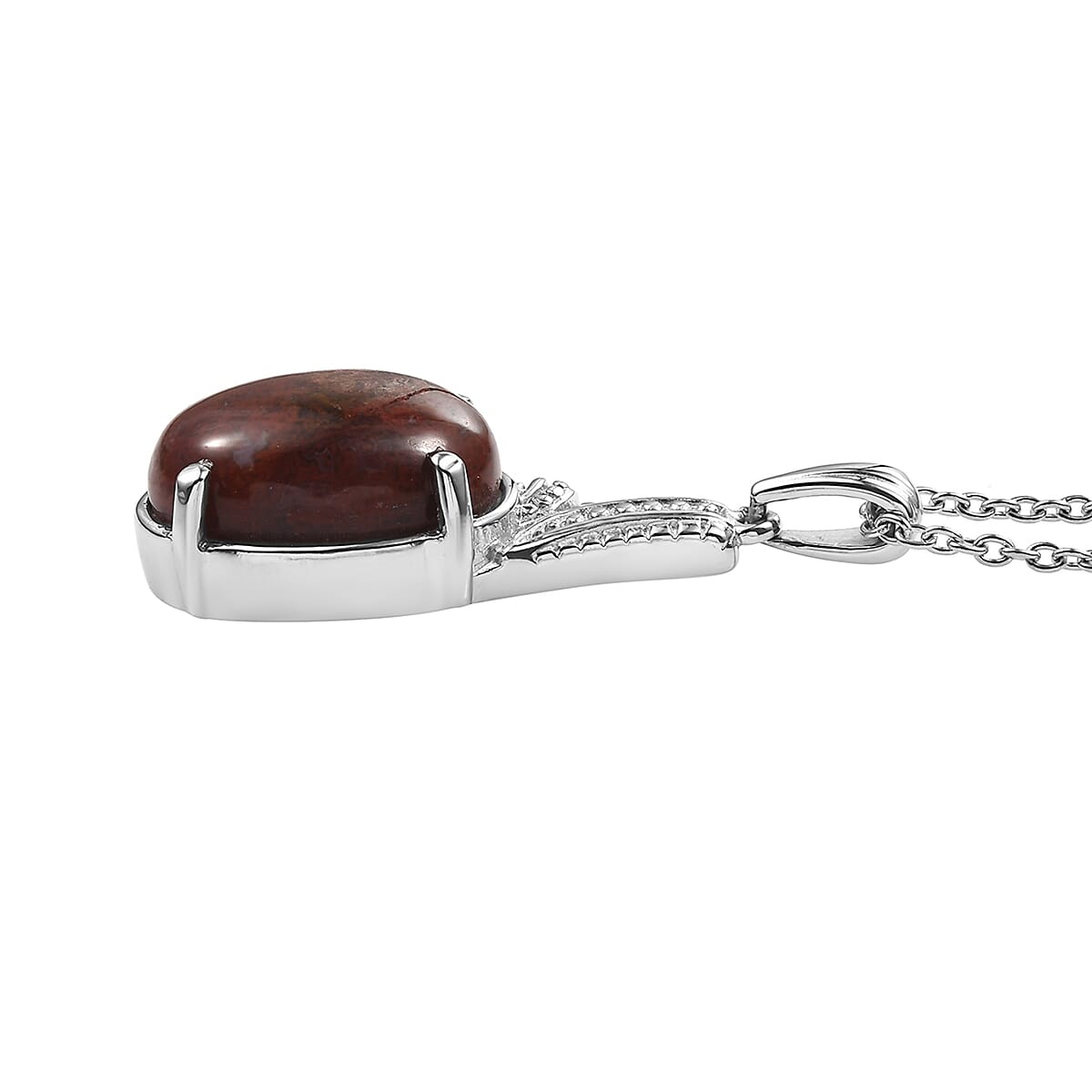 Aqua Nueva Moss 10.20 ctw Pendant Necklace in Stainless Steel 20 Inches image number 3