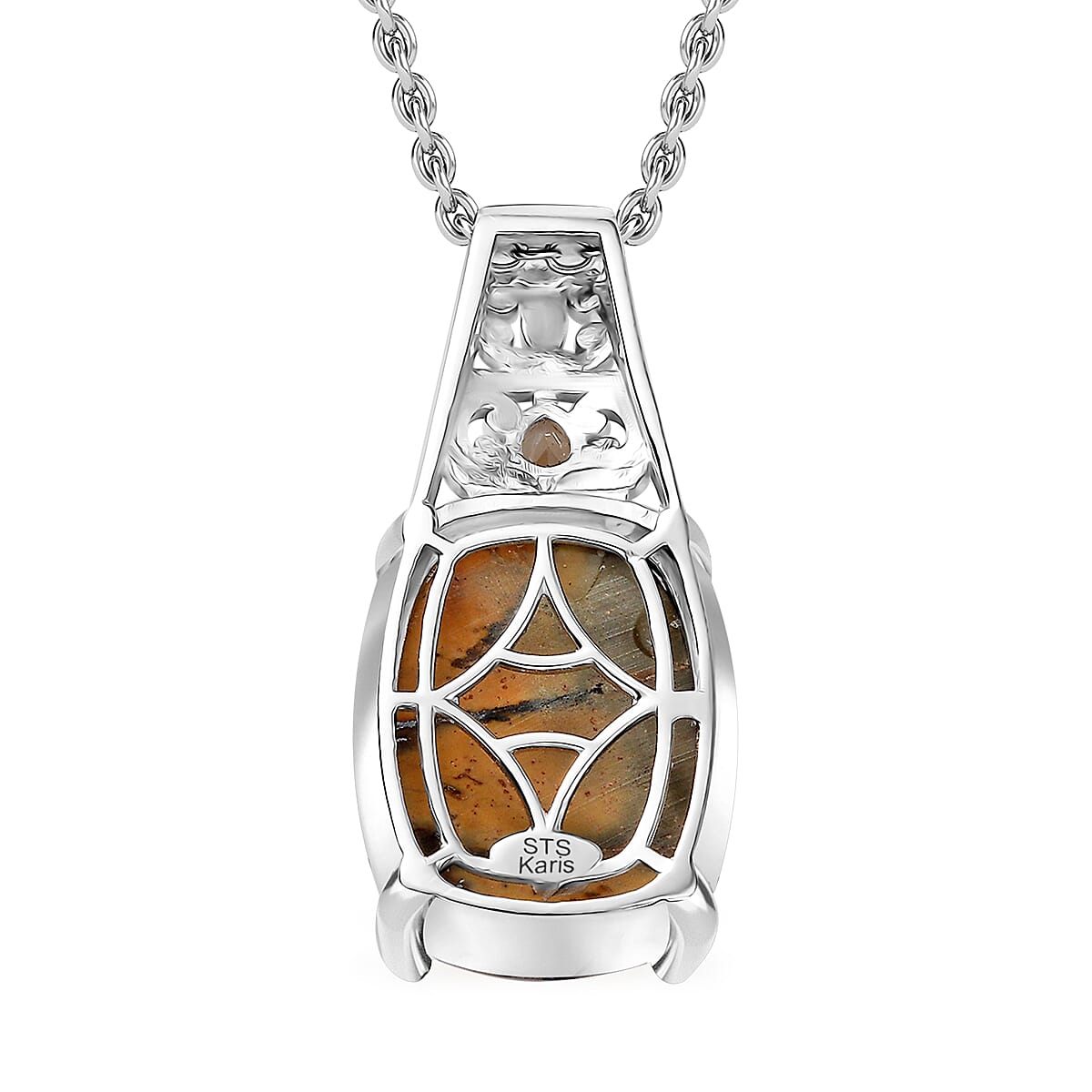 Cherry Creek and Brazilian Citrine 12.80 ctw Pendant in Platinum Bond with Stainless Steel Necklace 20 Inches image number 4