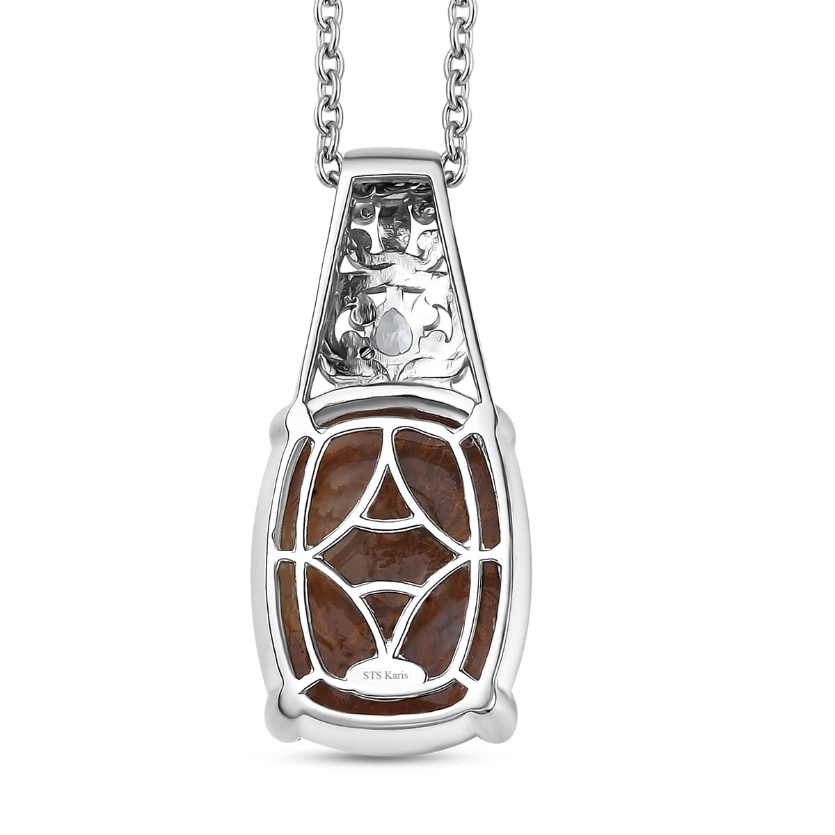 Aqua Nueva Moss and Sky Blue Topaz 14.65 ctw Pendant in Platinum Bond with Stainless Steel Necklace 20 Inches image number 4