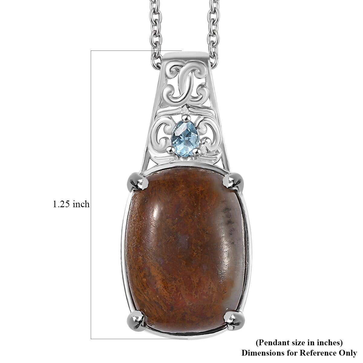Aqua Nueva Moss and Sky Blue Topaz 14.65 ctw Pendant in Platinum Bond with Stainless Steel Necklace 20 Inches image number 6