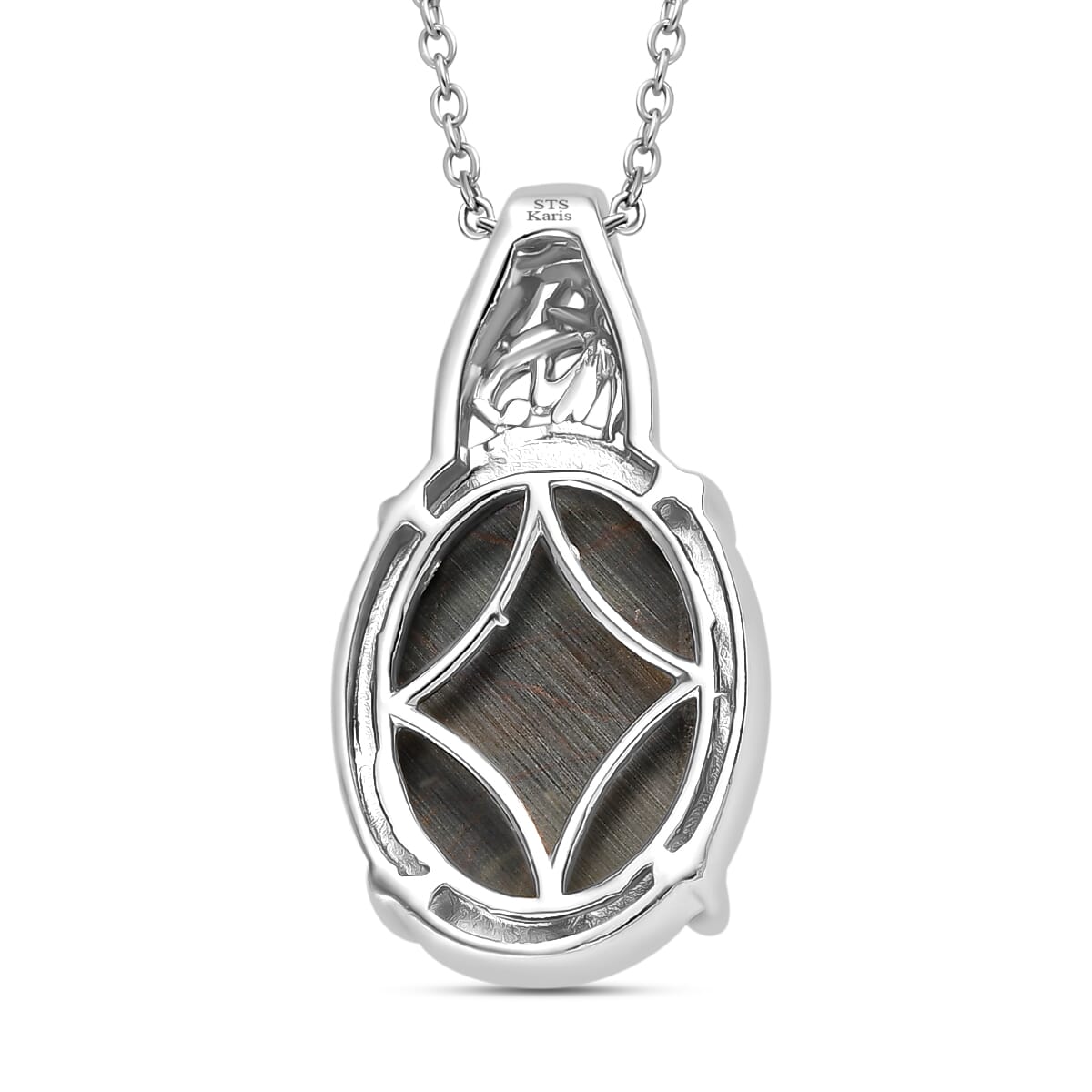 Karis Venus Jasper 11.90 ctw Pendant in Platinum Bond with Stainless Steel Necklace 20 Inches image number 4