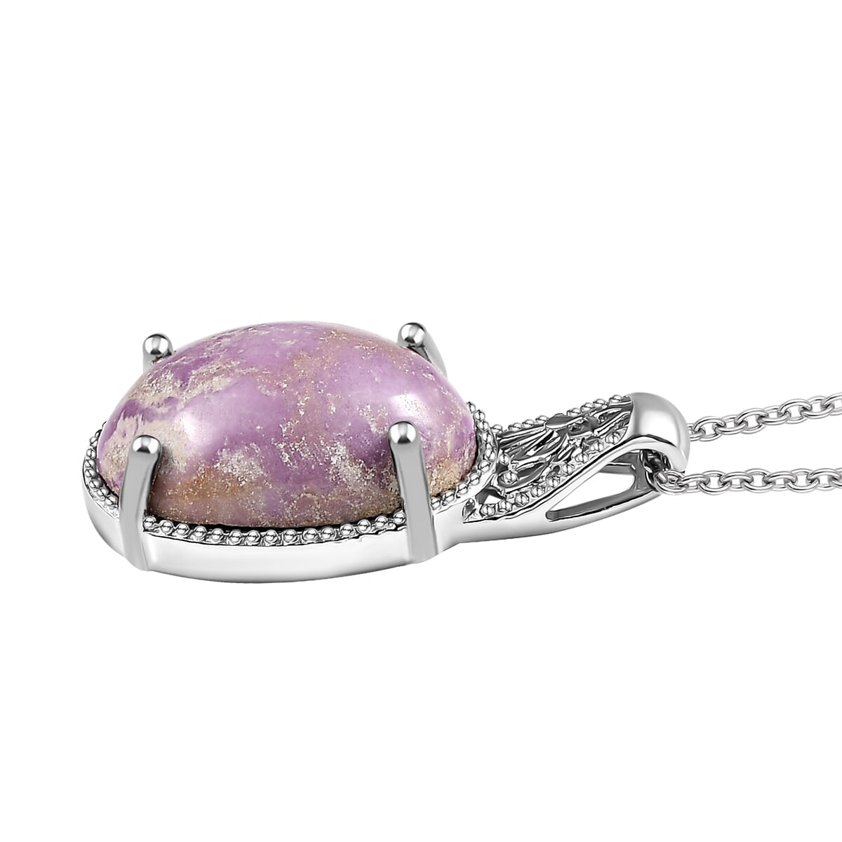 Karis Phosphosiderite 7.90 ctw Pendant in Platinum Bond with Stainless Steel Necklace 20 Inches image number 3