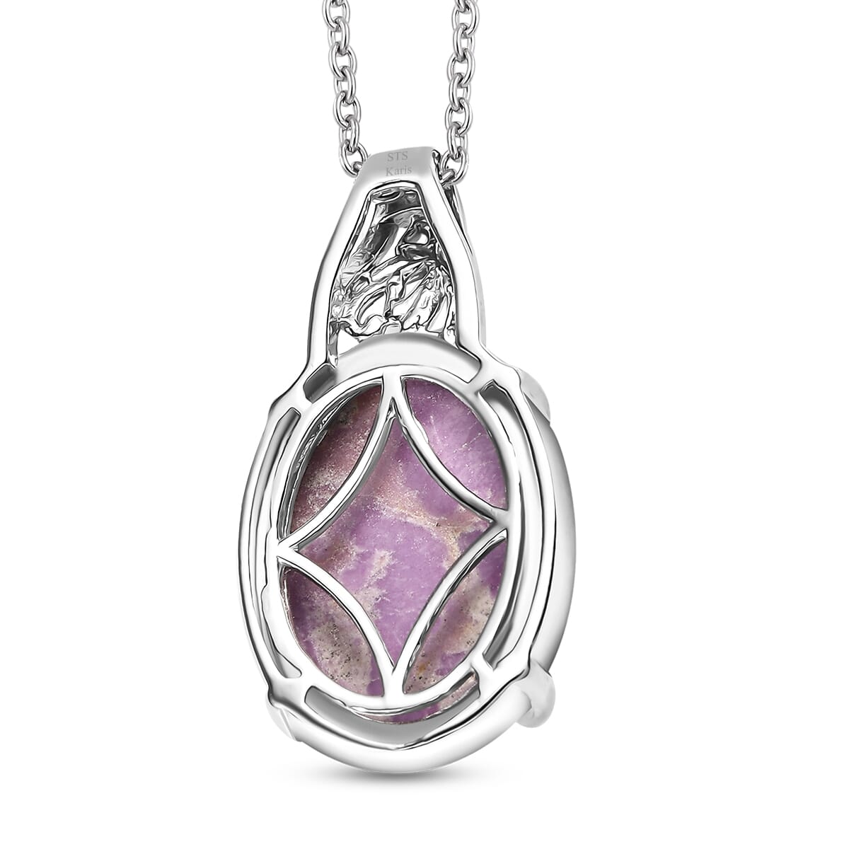 Karis Phosphosiderite 7.90 ctw Pendant in Platinum Bond with Stainless Steel Necklace 20 Inches image number 4