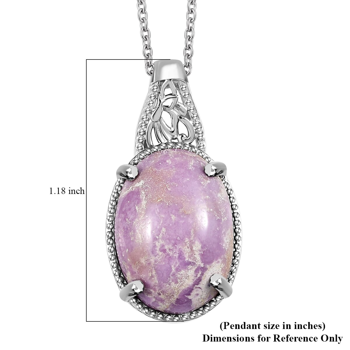 Karis Phosphosiderite 7.90 ctw Pendant in Platinum Bond with Stainless Steel Necklace 20 Inches image number 6