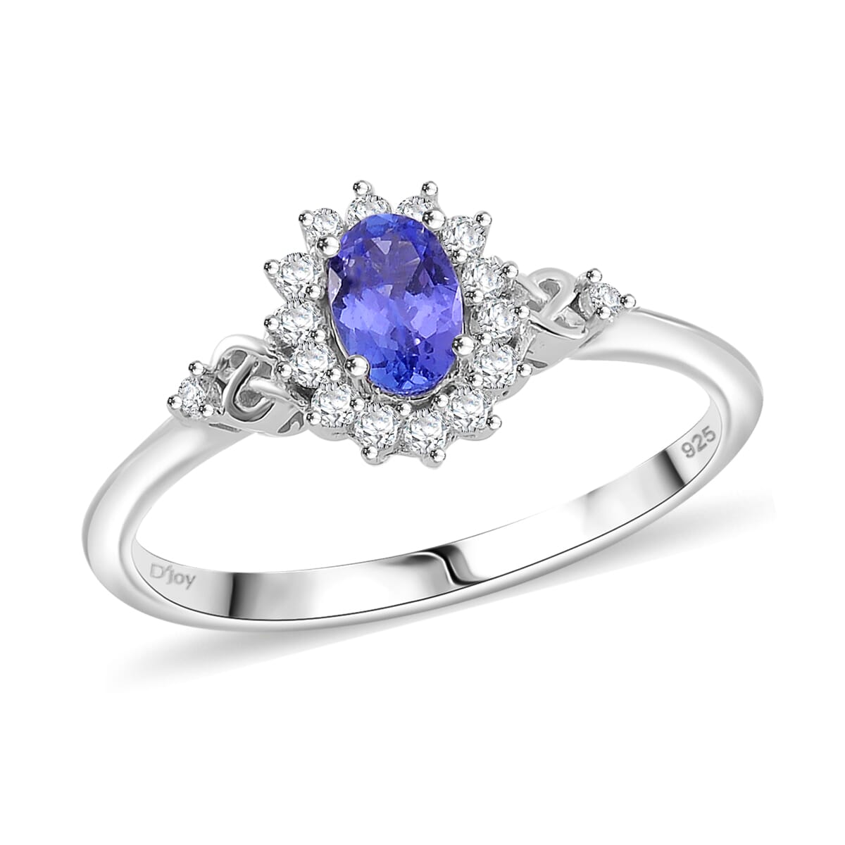 Tanzanite and White Zircon 1.50 ctw Heart & Arrows Ring (Size 9.0), Pendant Necklace 18 Inches in Rhodium Over Sterling Silver image number 2