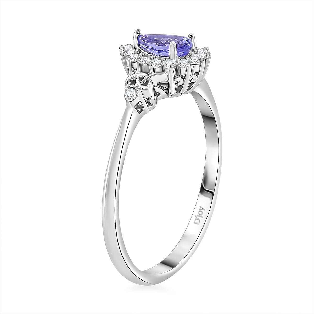 Tanzanite and White Zircon 1.40 ctw Heart & Arrows Ring (Size 8.0), Pendant Necklace 18 Inches in Rhodium Over Sterling Silver image number 3