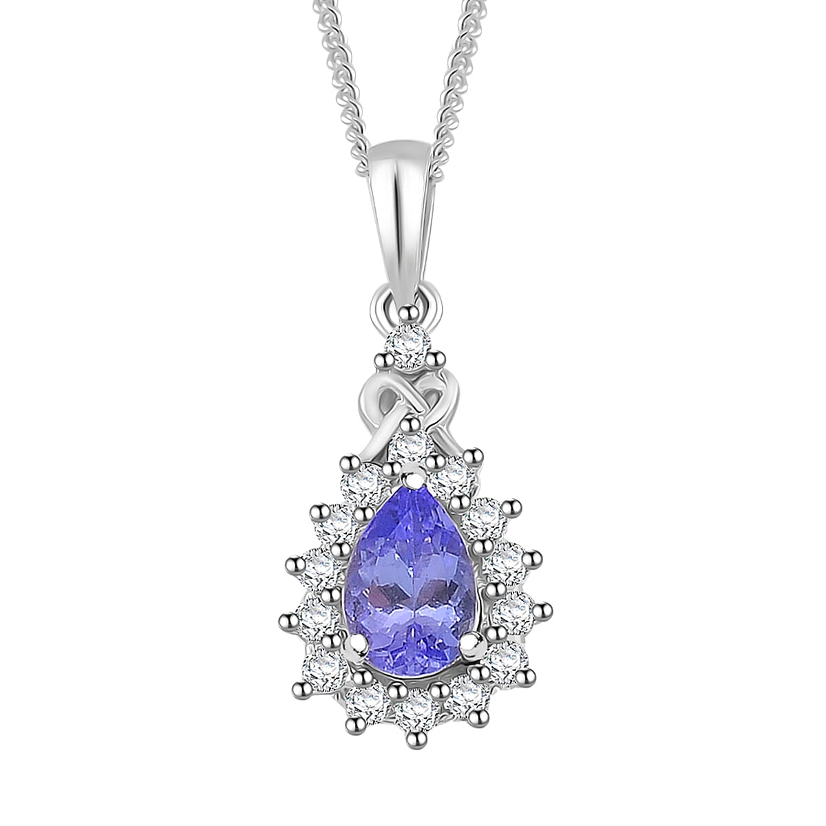 Tanzanite and White Zircon 1.40 ctw Heart & Arrows Ring (Size 8.0), Pendant Necklace 18 Inches in Rhodium Over Sterling Silver image number 5