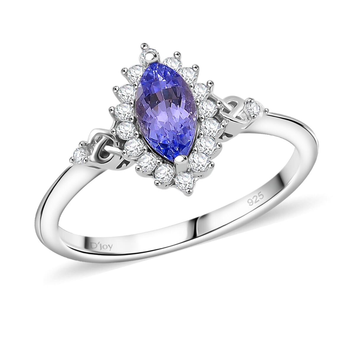 Tanzanite and White Zircon 1.75 ctw Heart & Arrows Ring (Size 8.0), Pendant Necklace 18 Inches in Rhodium Over Sterling Silver image number 2