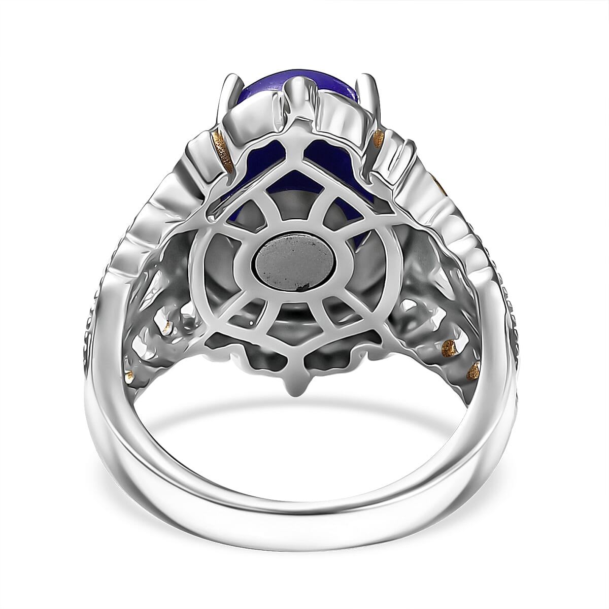 Purple Jade (D) 18.20 ctw Earrings, Ring (Size 6.0) and Pendant in 14K YG and Platinum Over Copper with Magnet with Stainless Steel Necklace (20 Inches)  image number 5